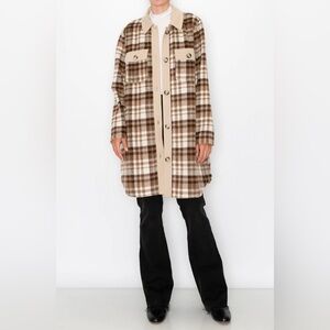 Mellóday Box Plaid Woven Shacket Flannel jacket